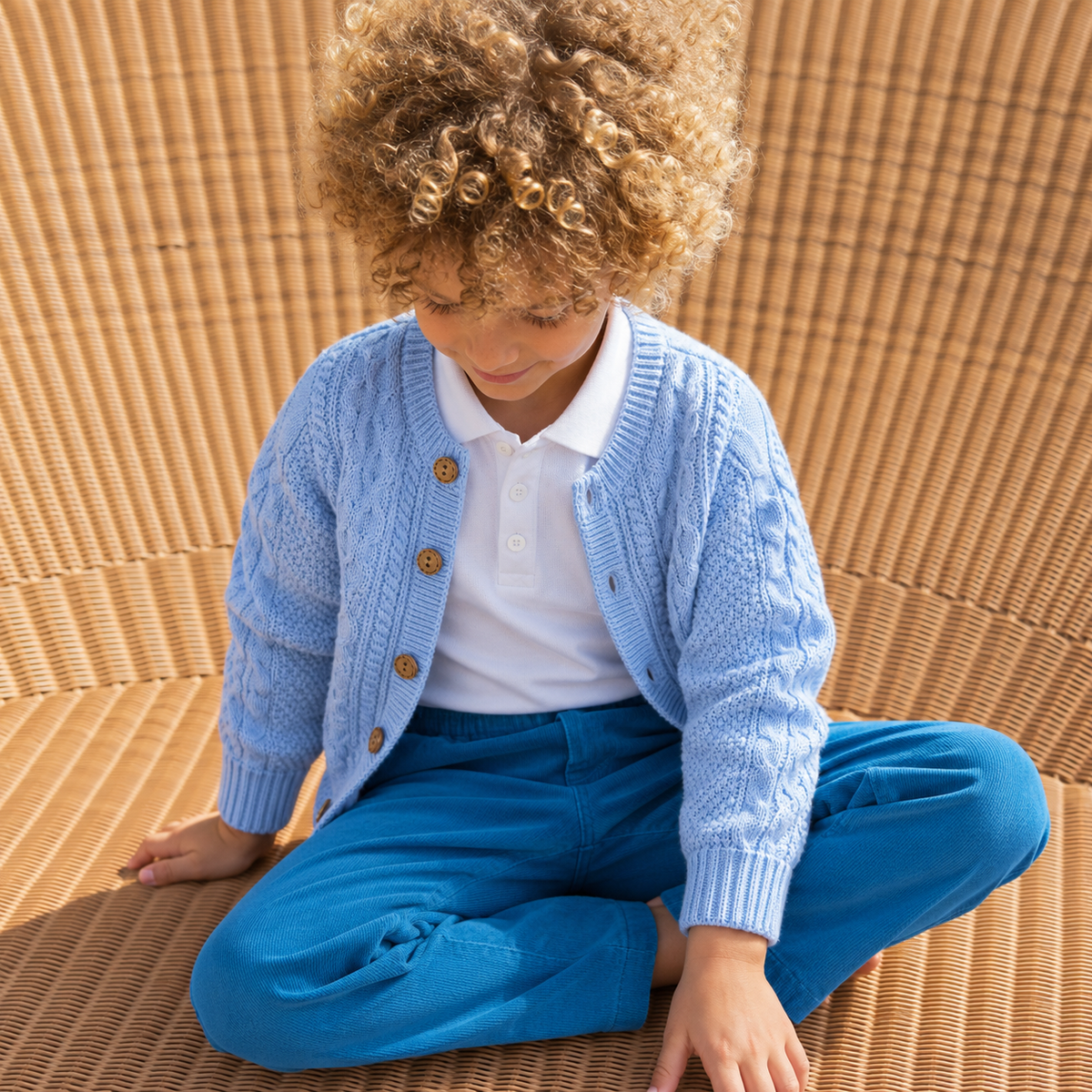 Christian Baby Blue Knit Cardigan