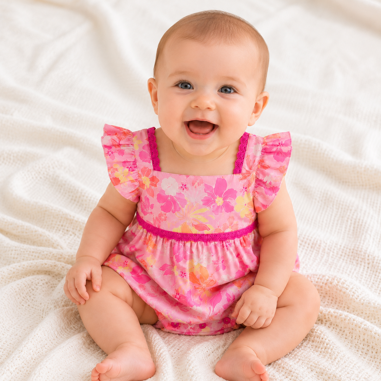 Lara Pink Flowers Romper