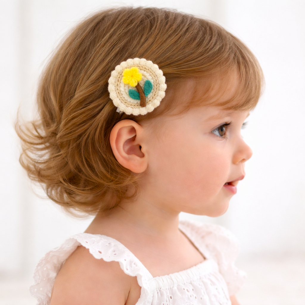 Sunny Bloom Knitted Hair Clip Set