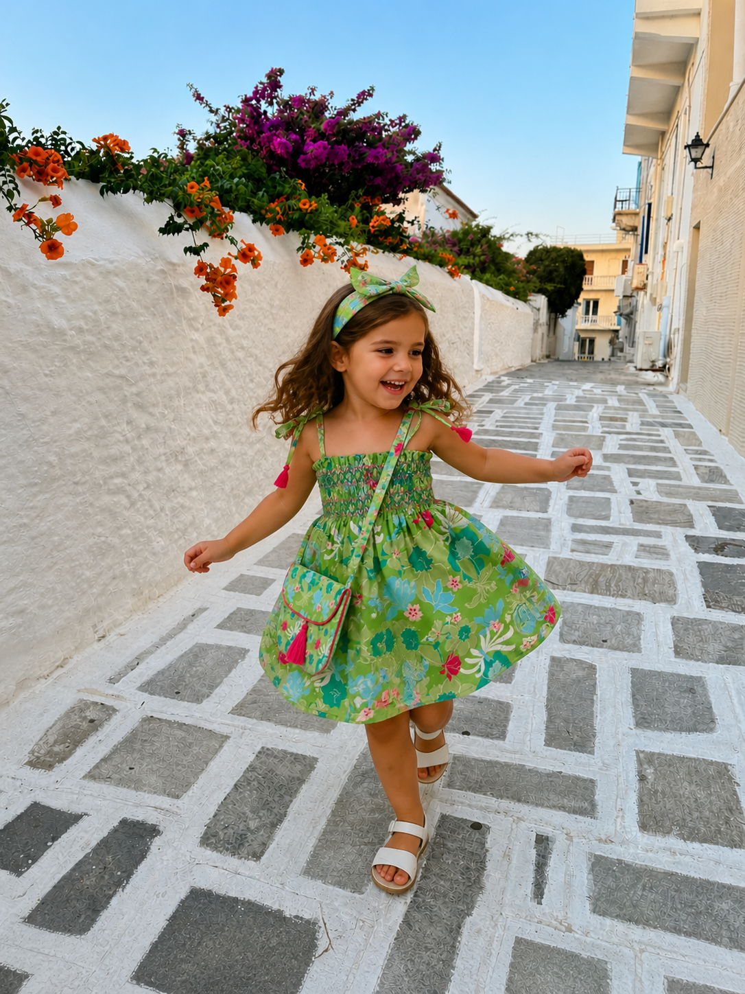 Regina Green Flowers Dress