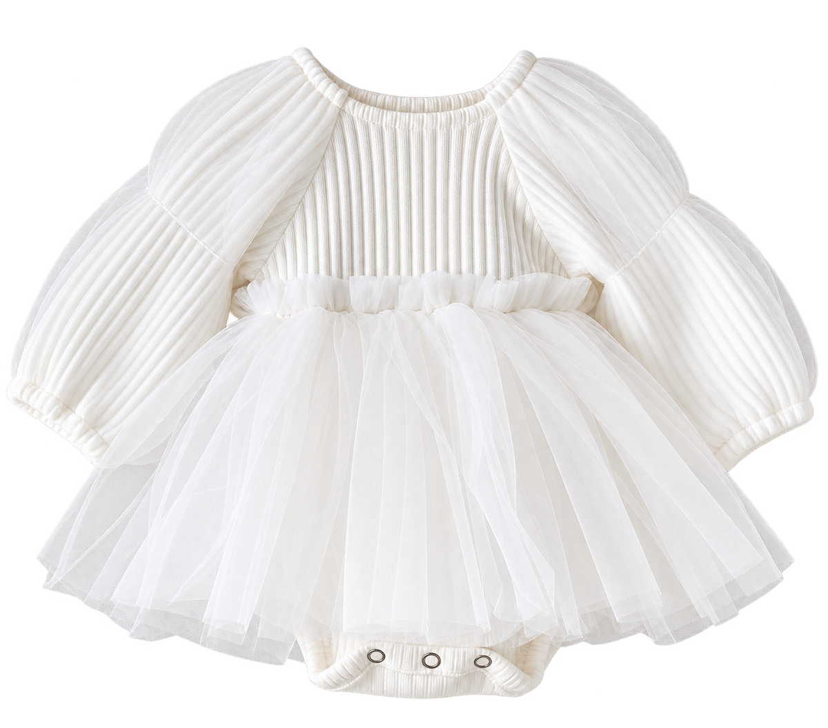 Elodie White Tulle Romper
