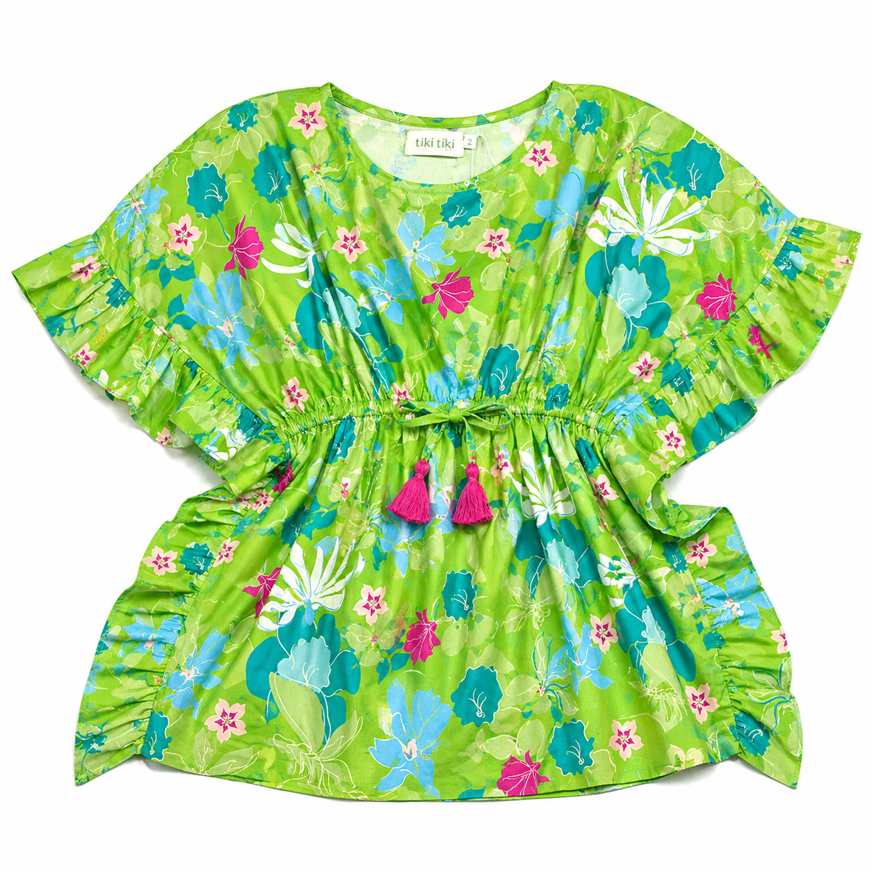 Adelina Green Flowers Tunic