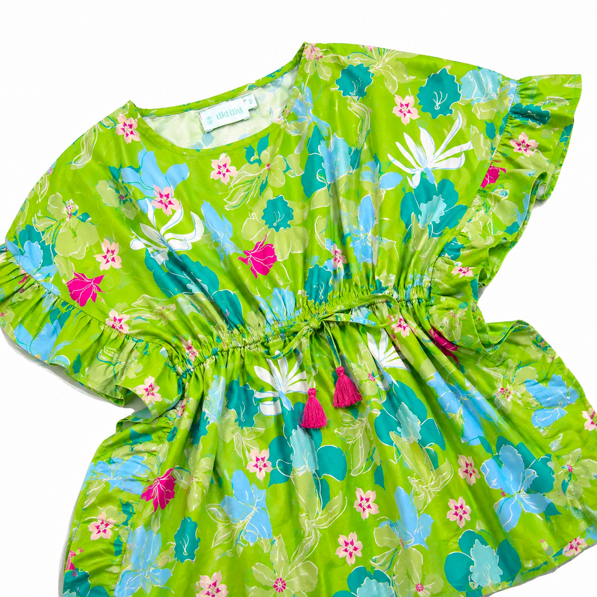Adelina Green Flowers Tunic