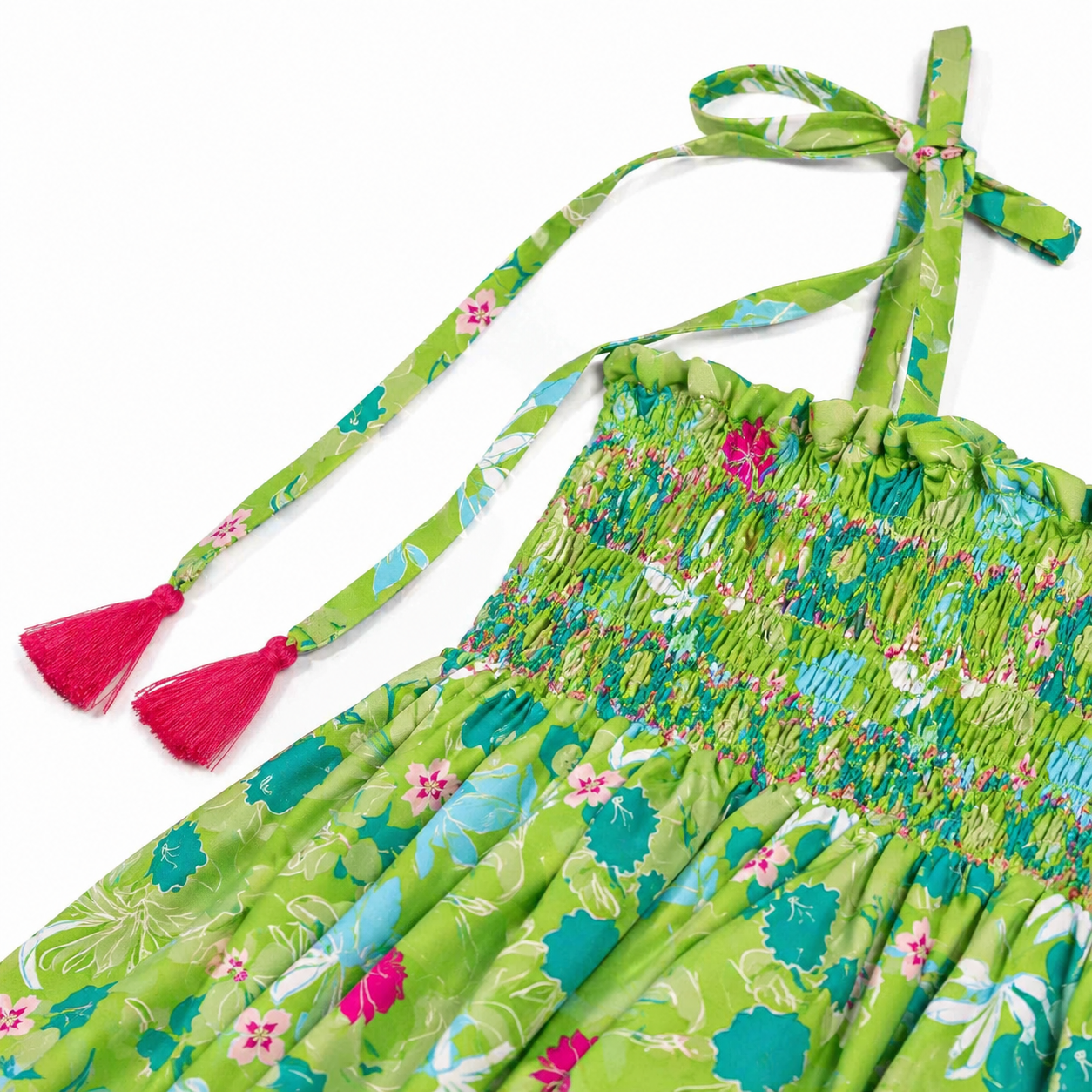 Regina Green Flowers Dress