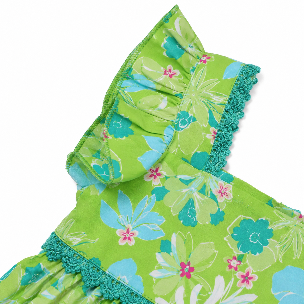 Lara Green Flowers Romper