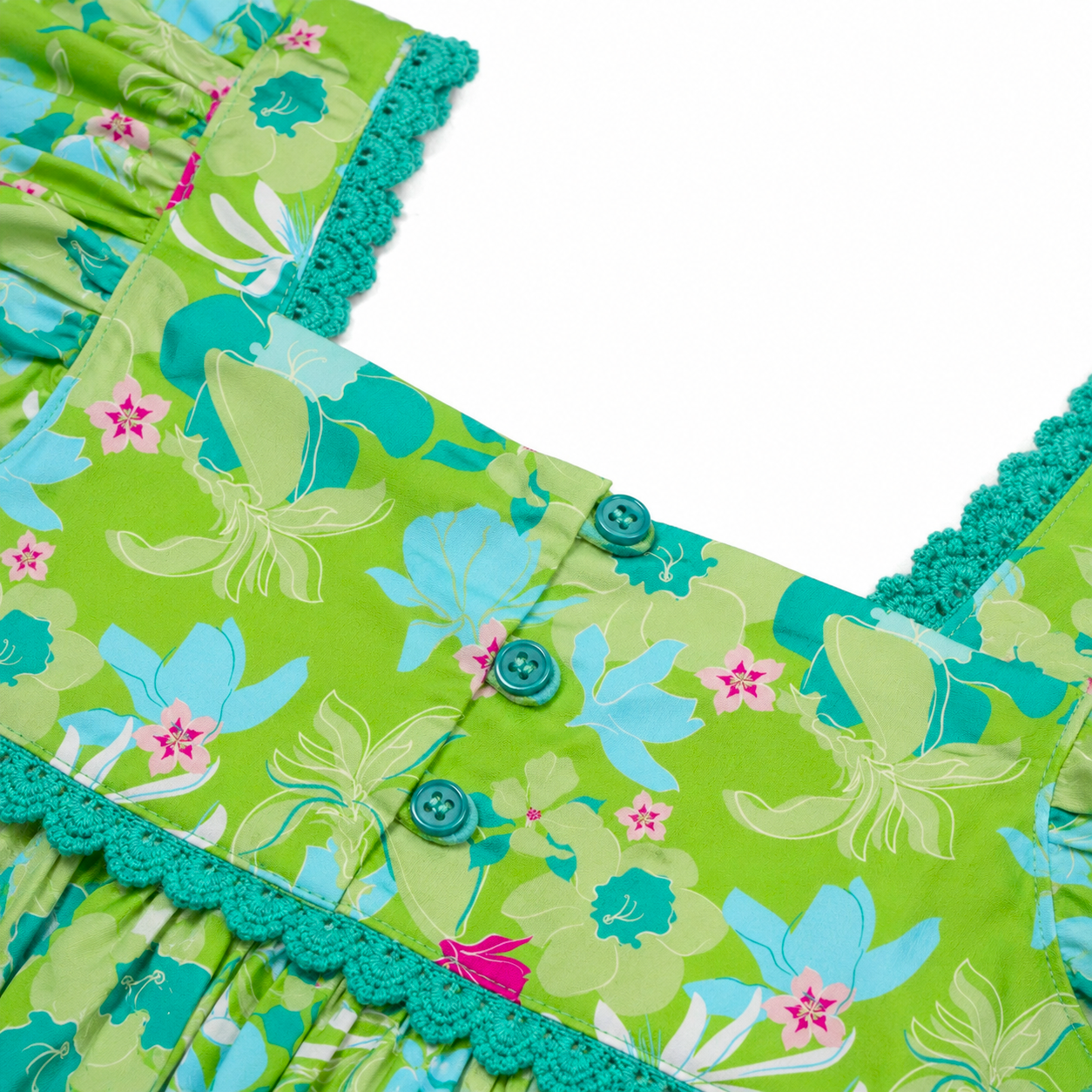 Lara Green Flowers Romper