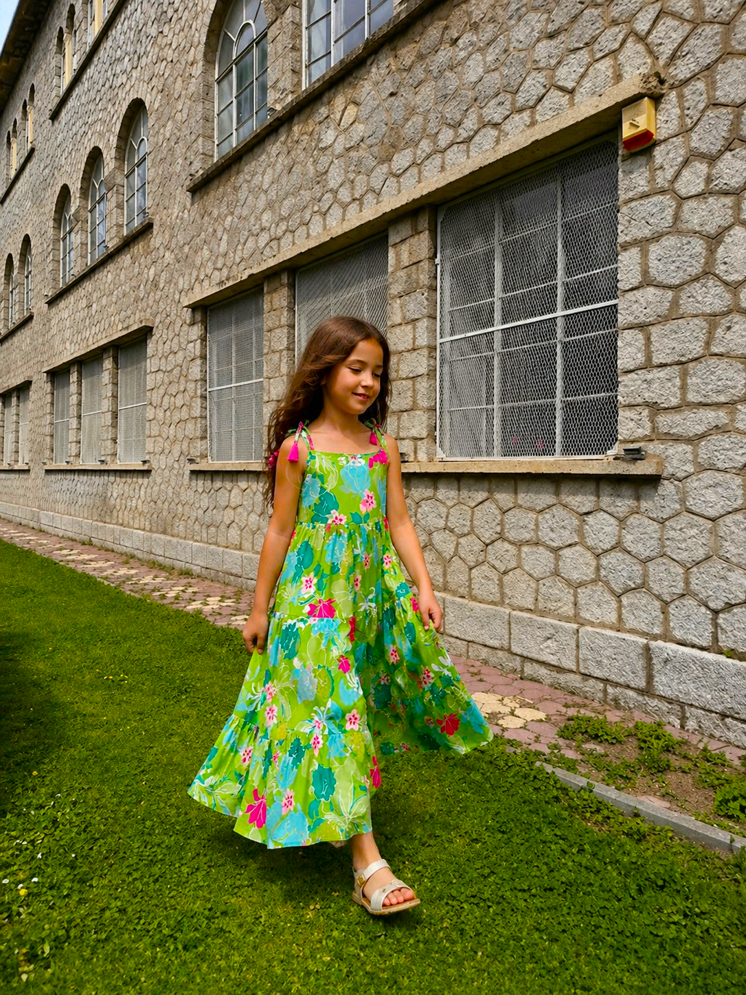 Effie Green Flowers Dress