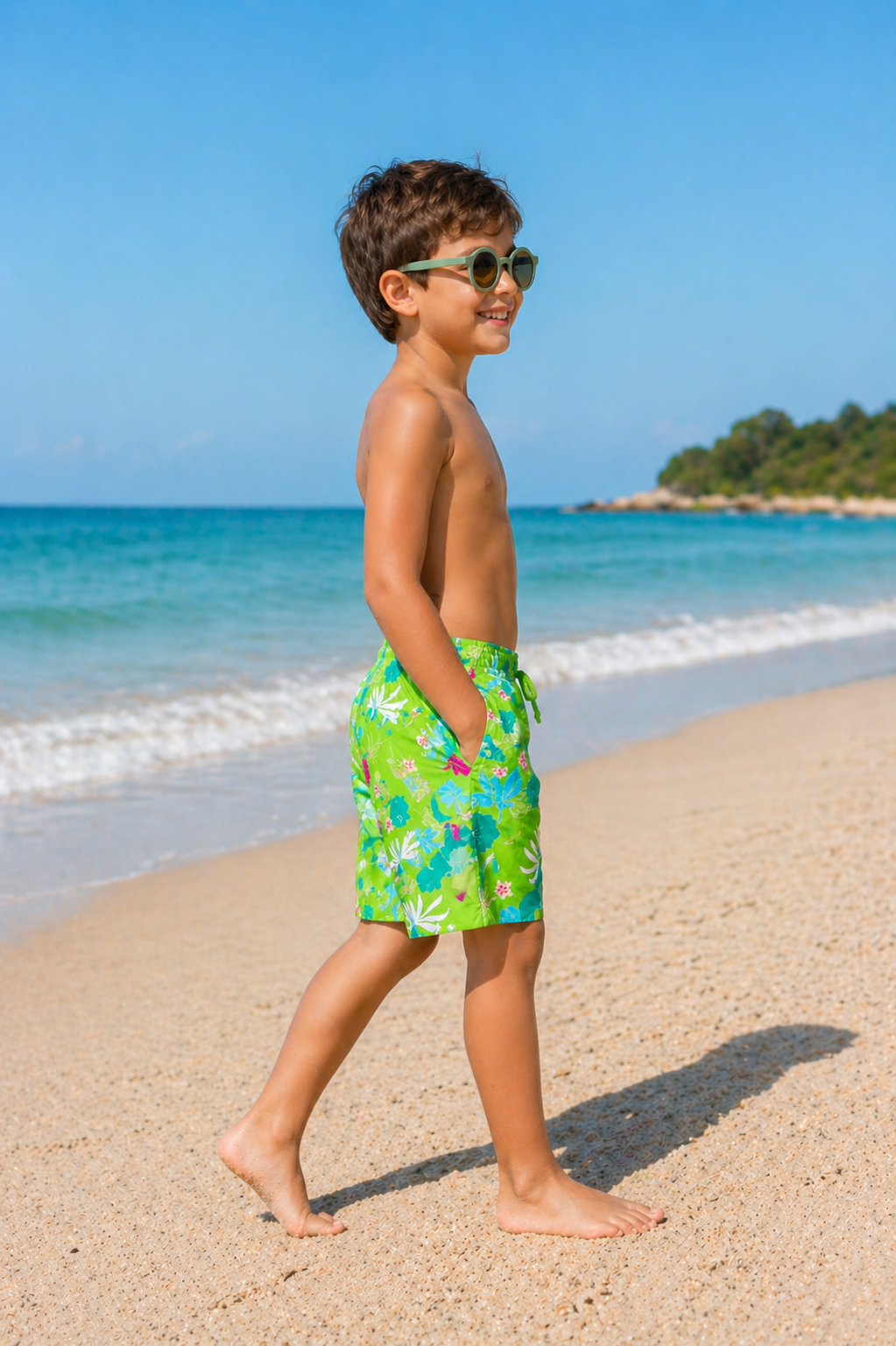 Villo Green Flowers Swimwear