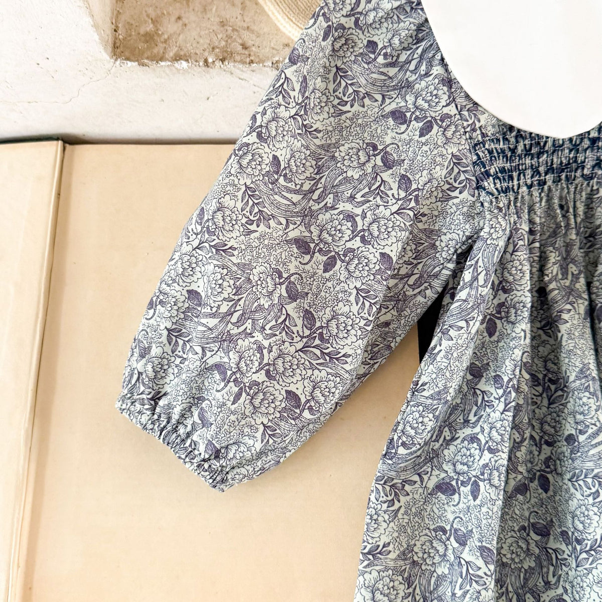 Charlotte Blue Floral Smock Dress