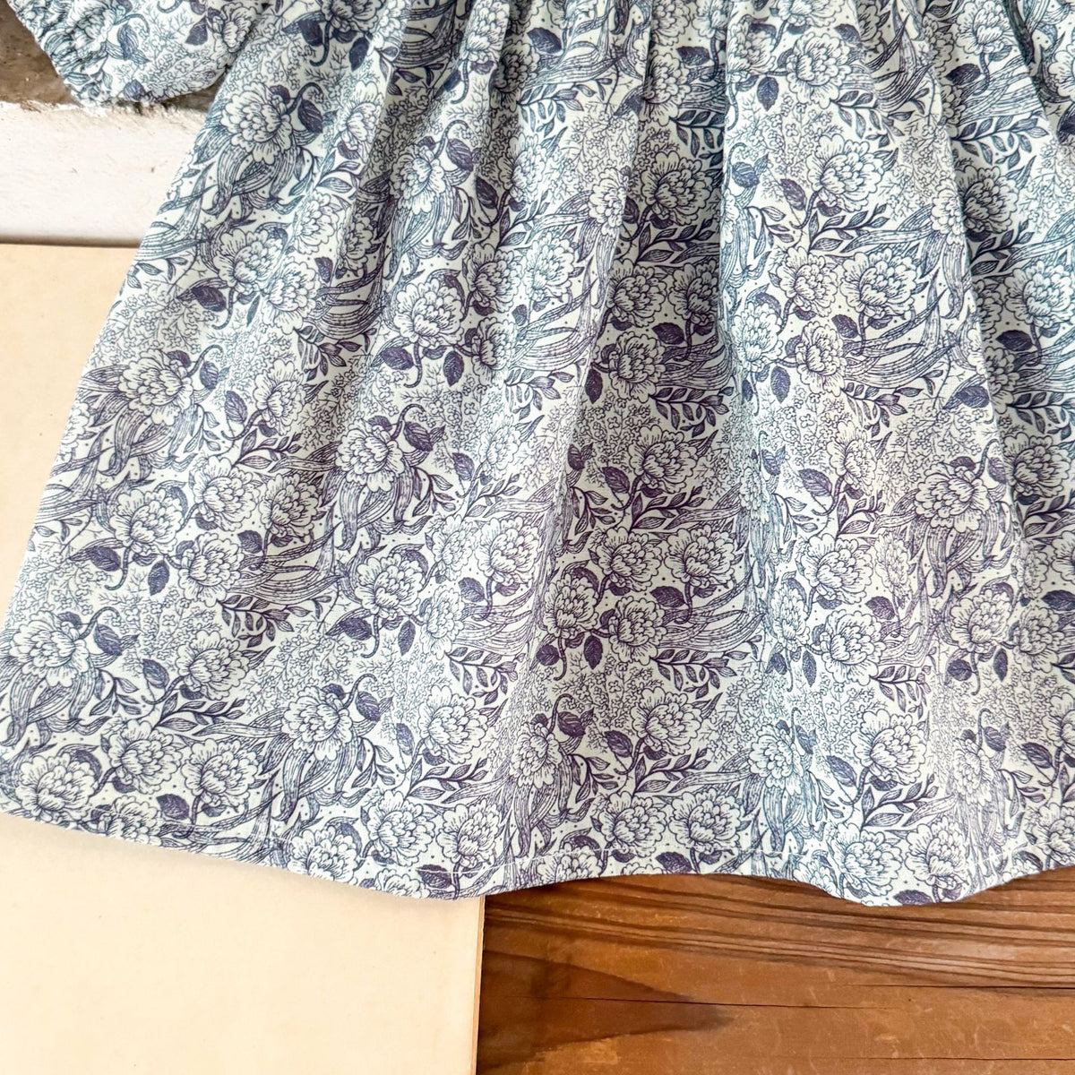 Charlotte Blue Floral Smock Dress