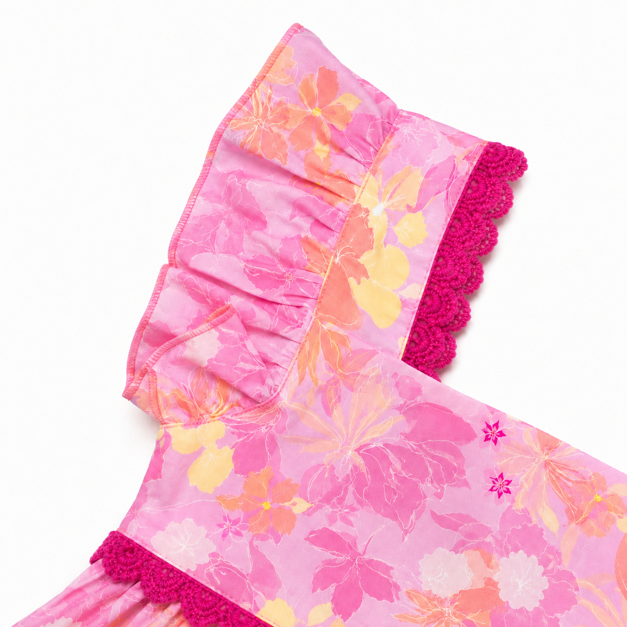 Lara Pink Flowers Romper