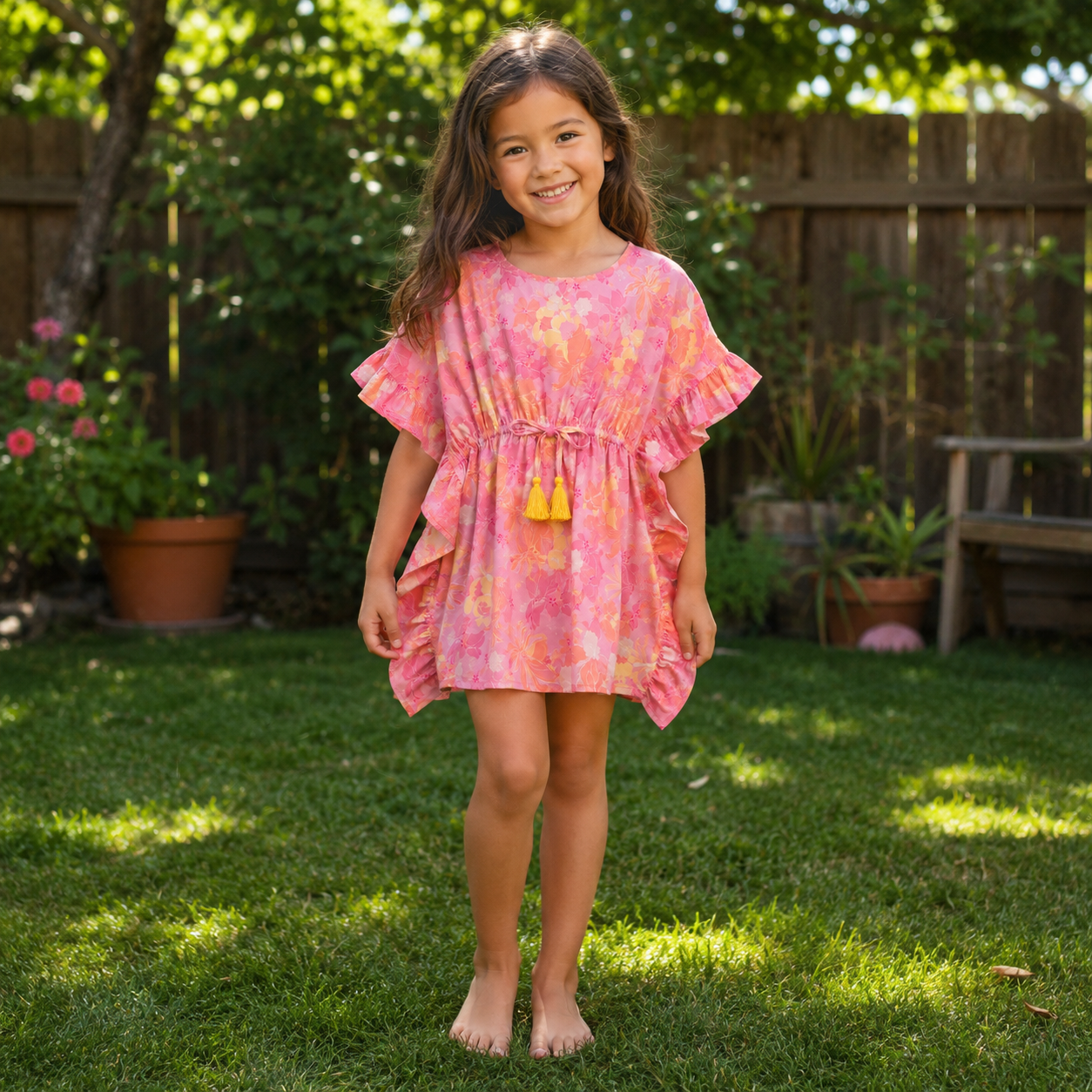 Adelina Pink Flowers Tunic