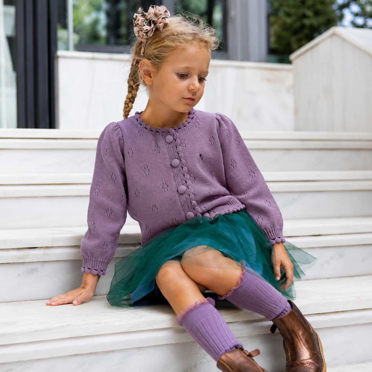 Ava Lavender Cardigan