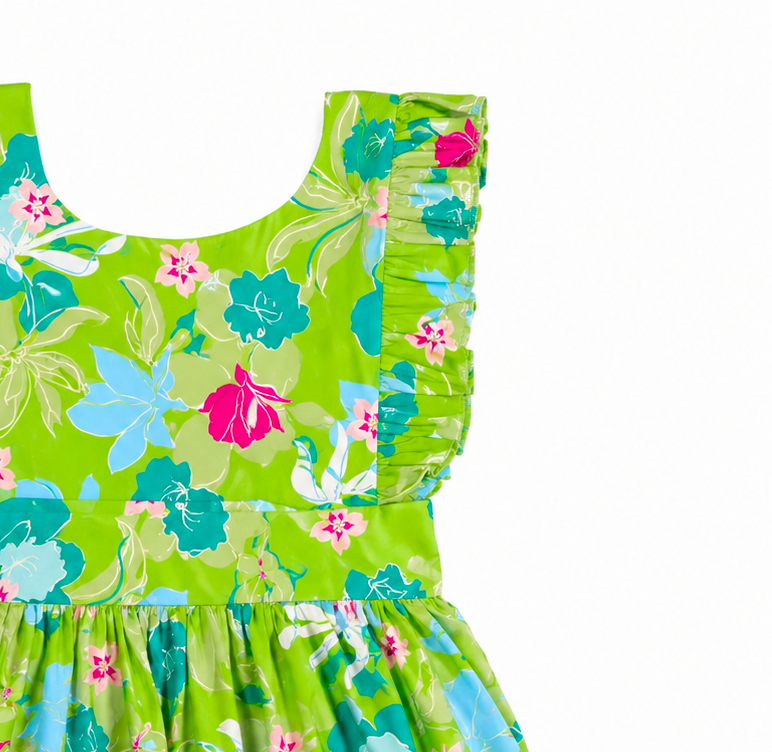 Mia Green Flowers Dress