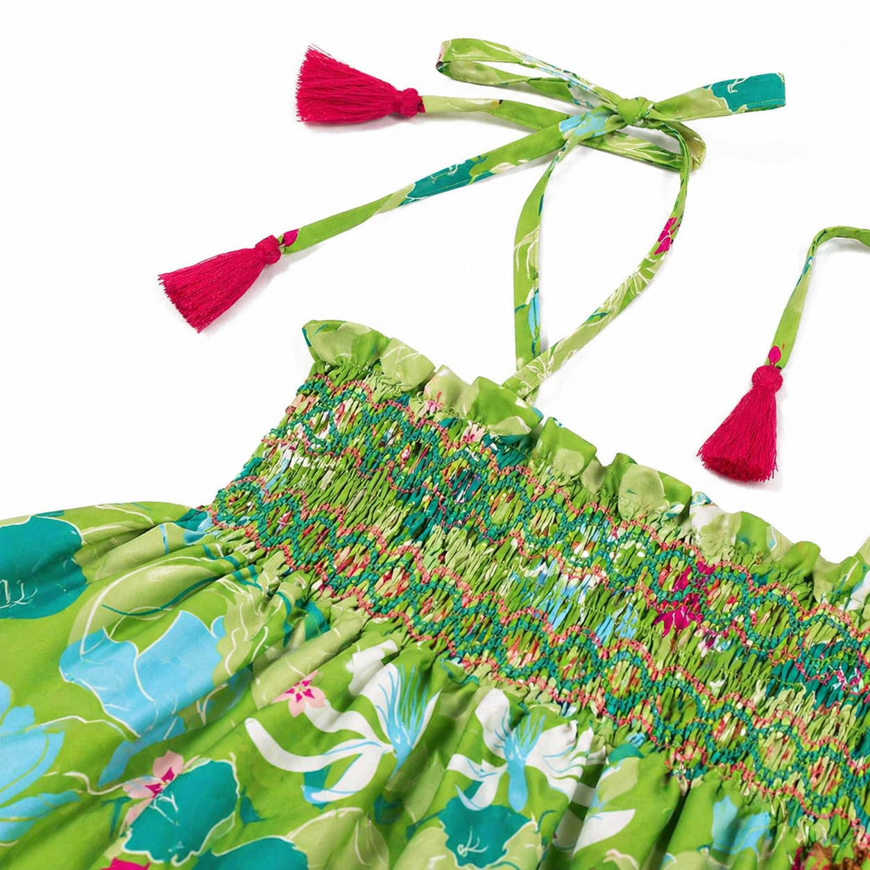 Regina Green Flowers Dress