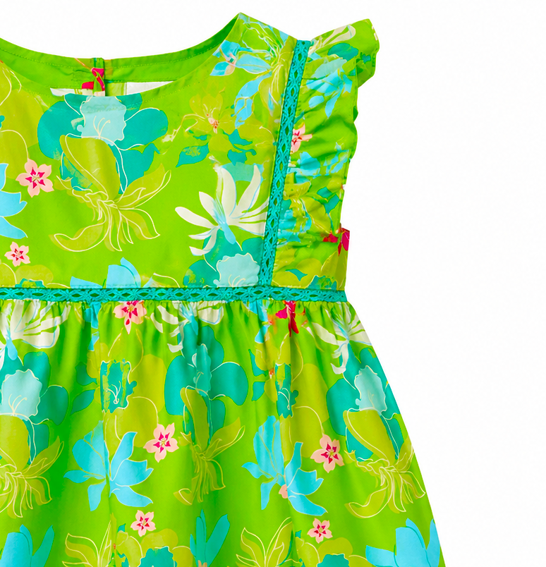 Ellie Green Flowers Dress