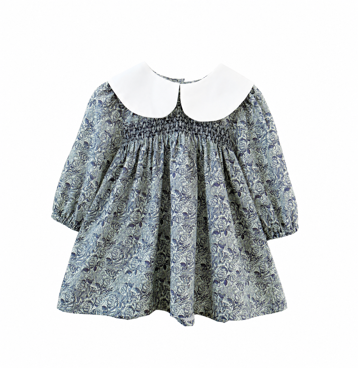 Charlotte Blue Floral Smock Dress