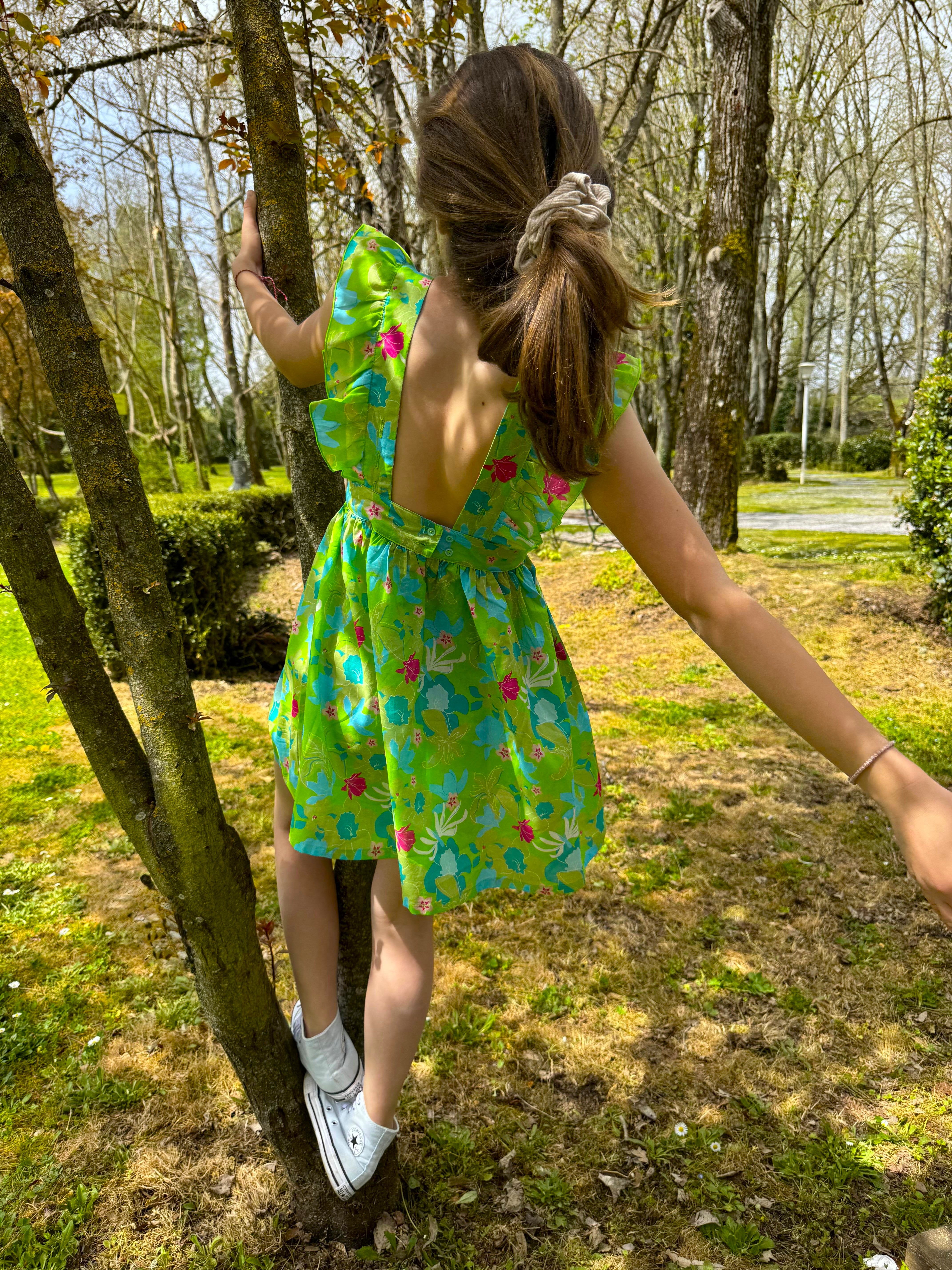 Mia Green Flowers Dress