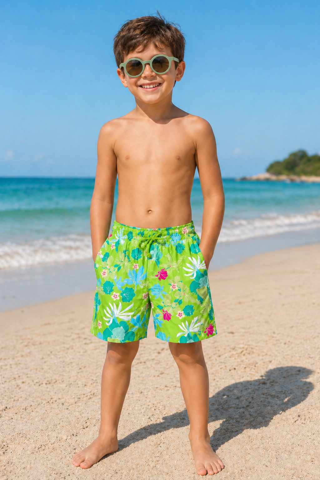 Villo Green Flowers Swimwear