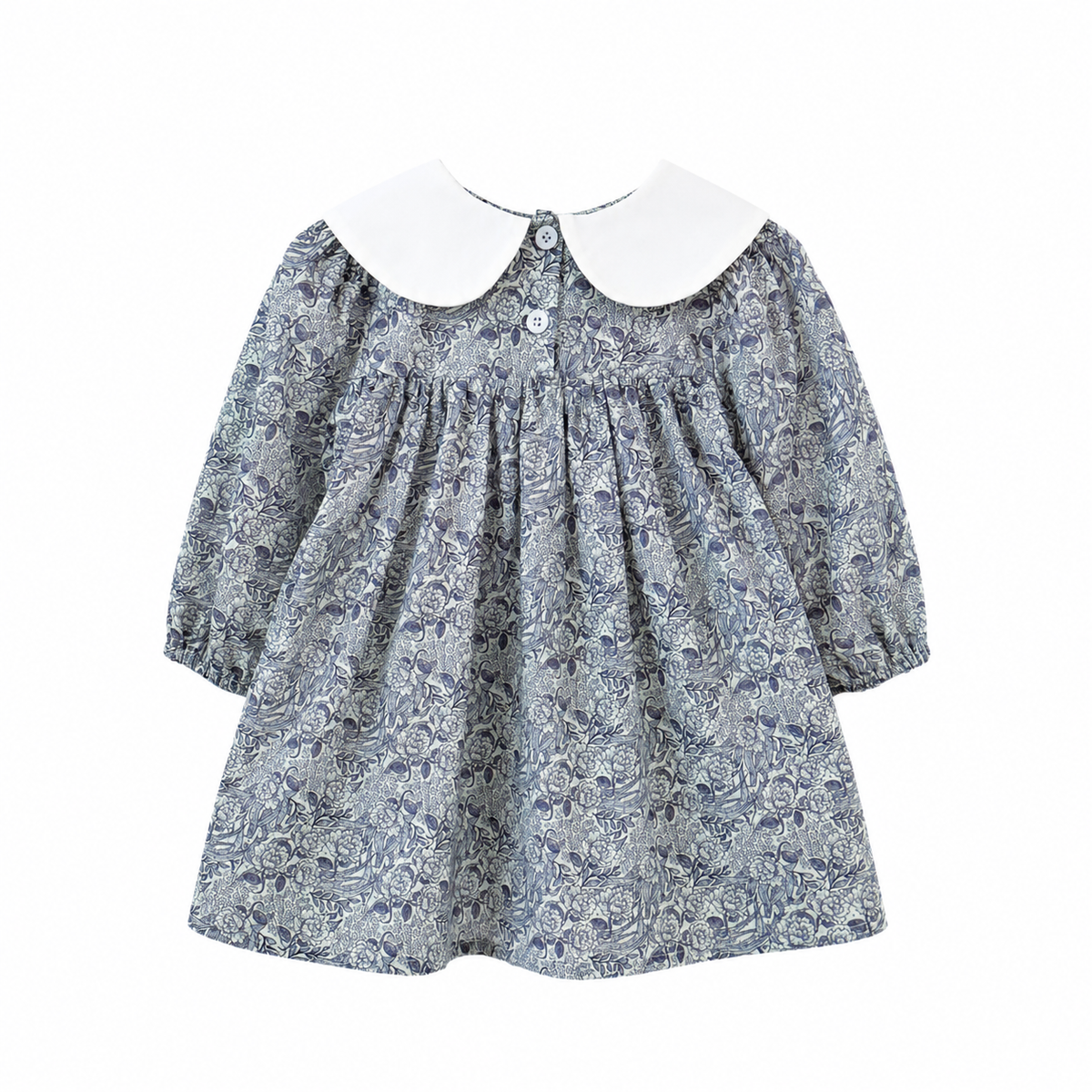 Charlotte Blue Floral Smock Dress