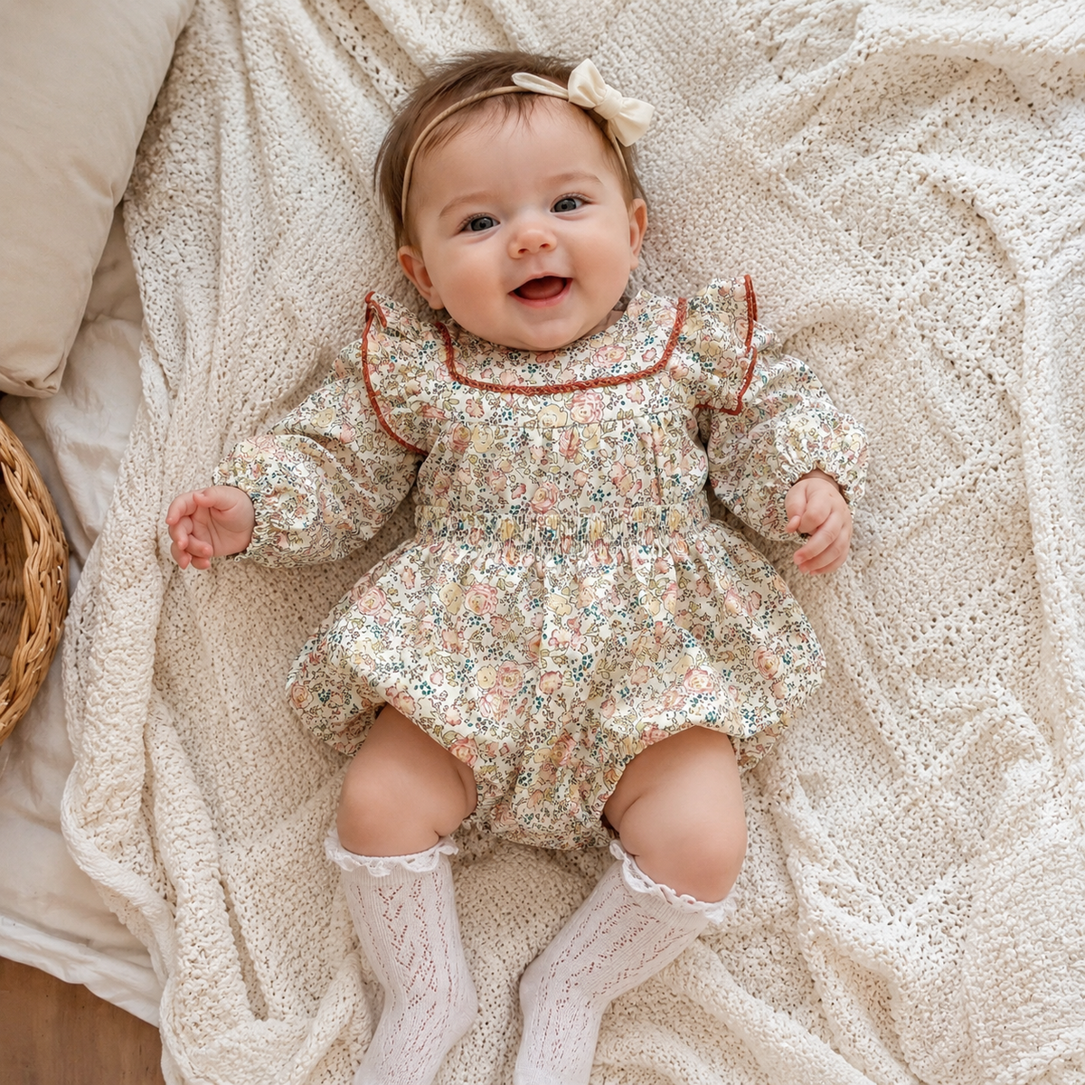 Kate Ivory Floral Romper Set