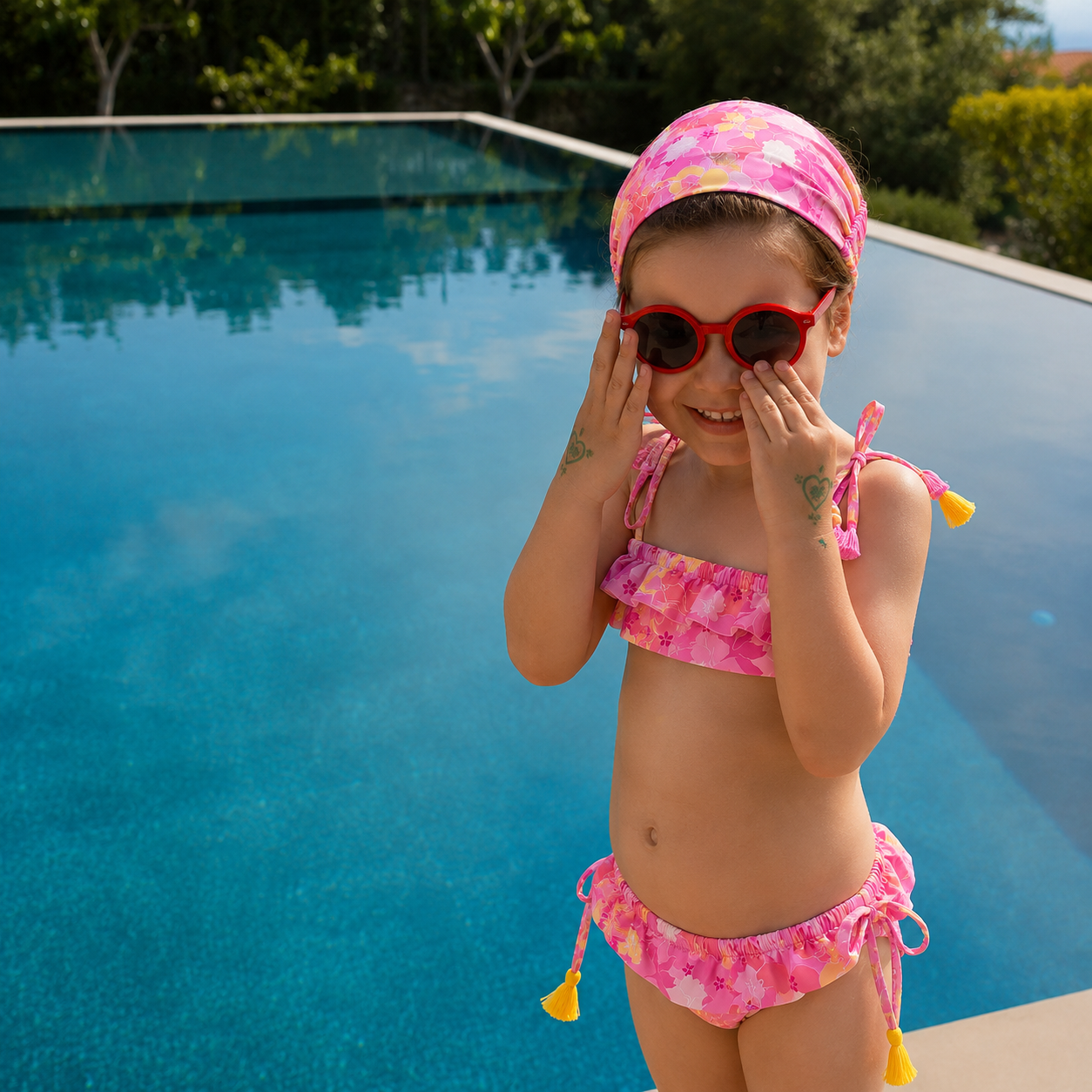 Lilian Pink Flowers Swimwear