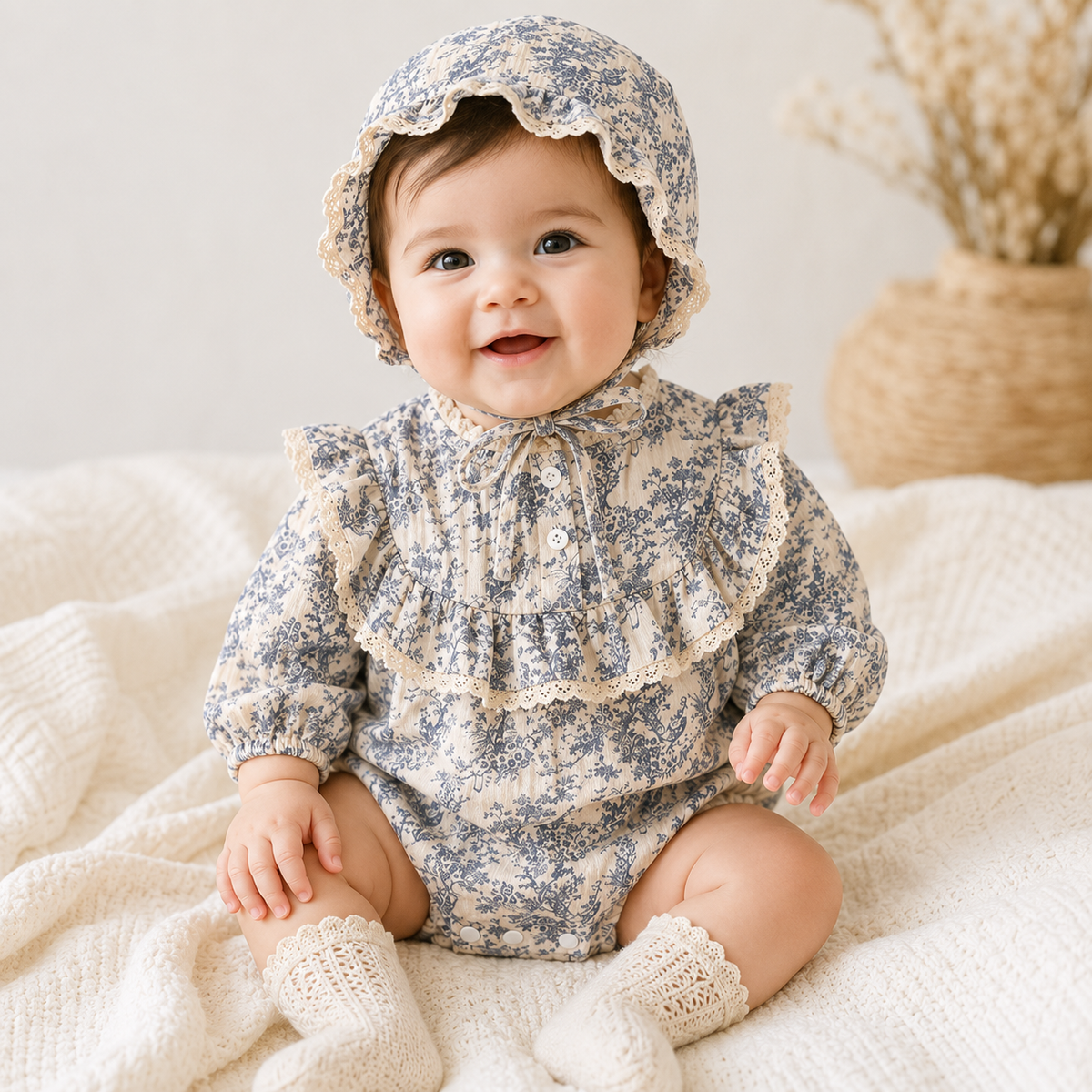 Amelia Dusty Blue Romper