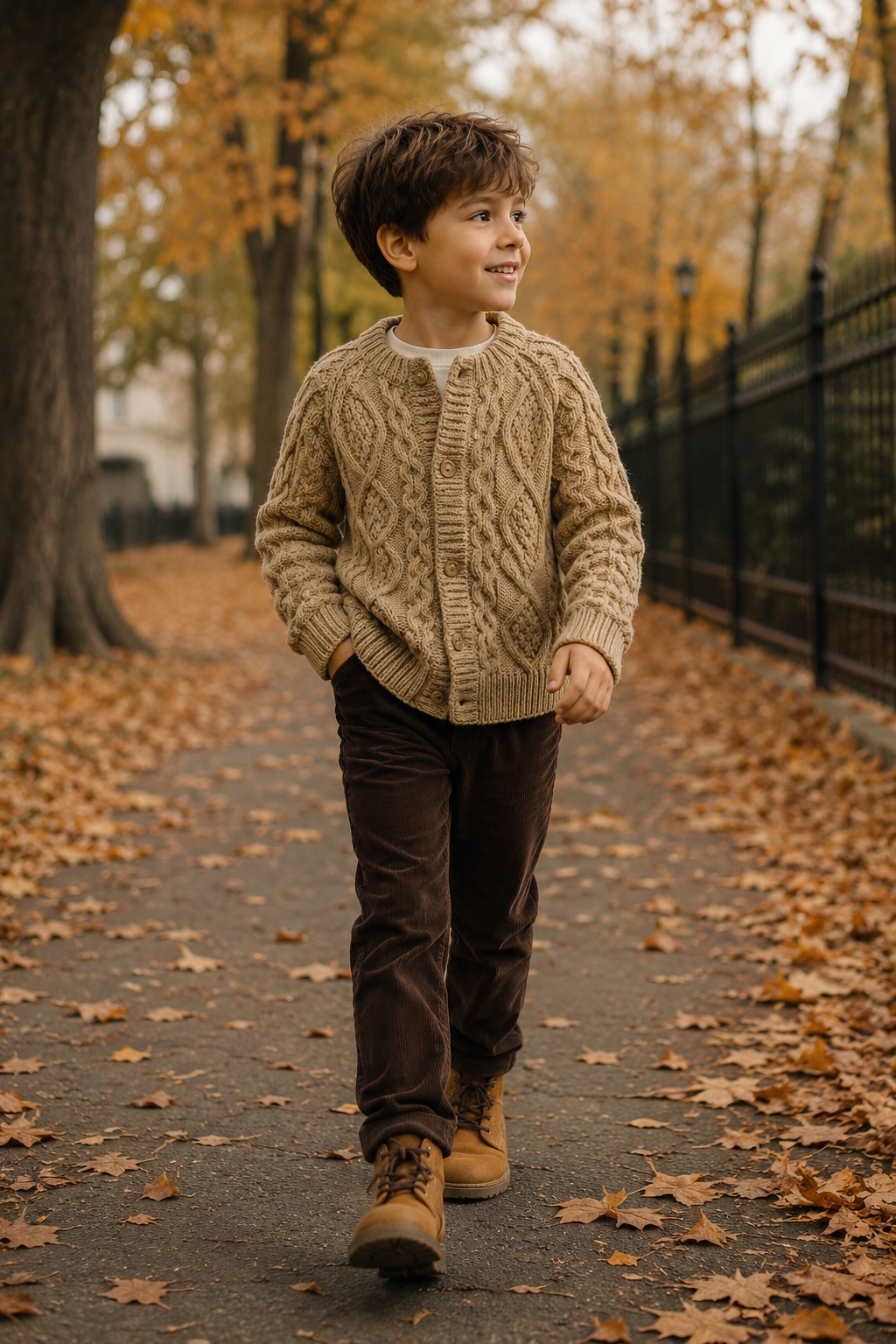 Mateo Camel Knit Cardigan