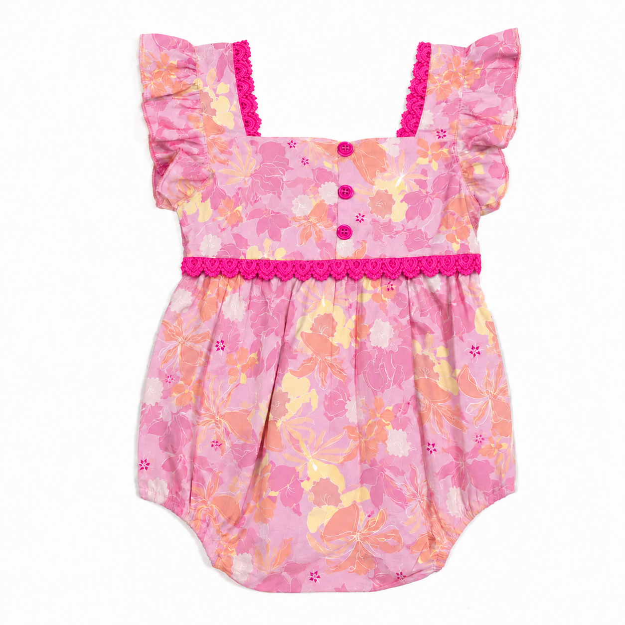 Lara Pink Flowers Romper