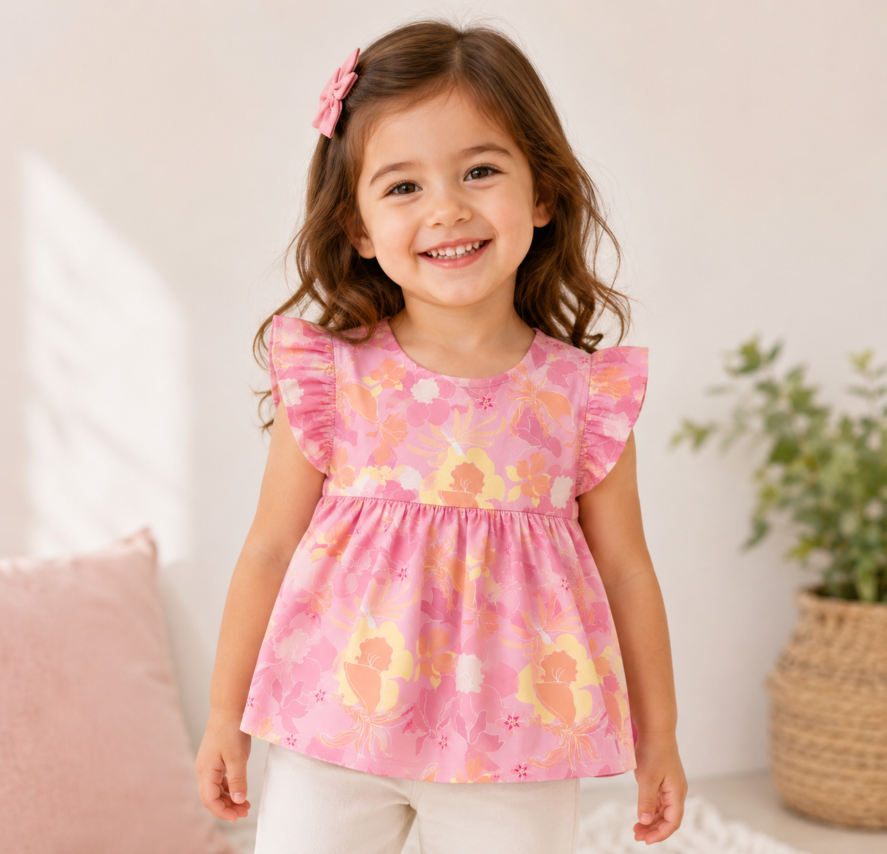 Jane Pink Flowers Top
